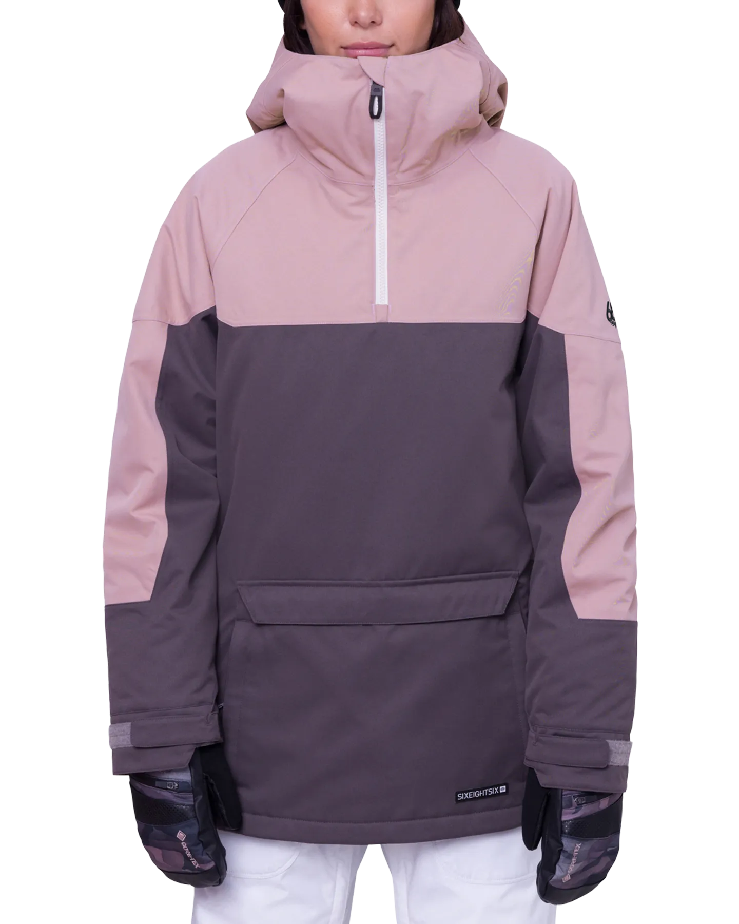 686 Women's Upton Anorak - Charcoal Colorblock | Shop Coats & Jackets at Trojan Wake Ski Snow & Snow Skiers Warehous