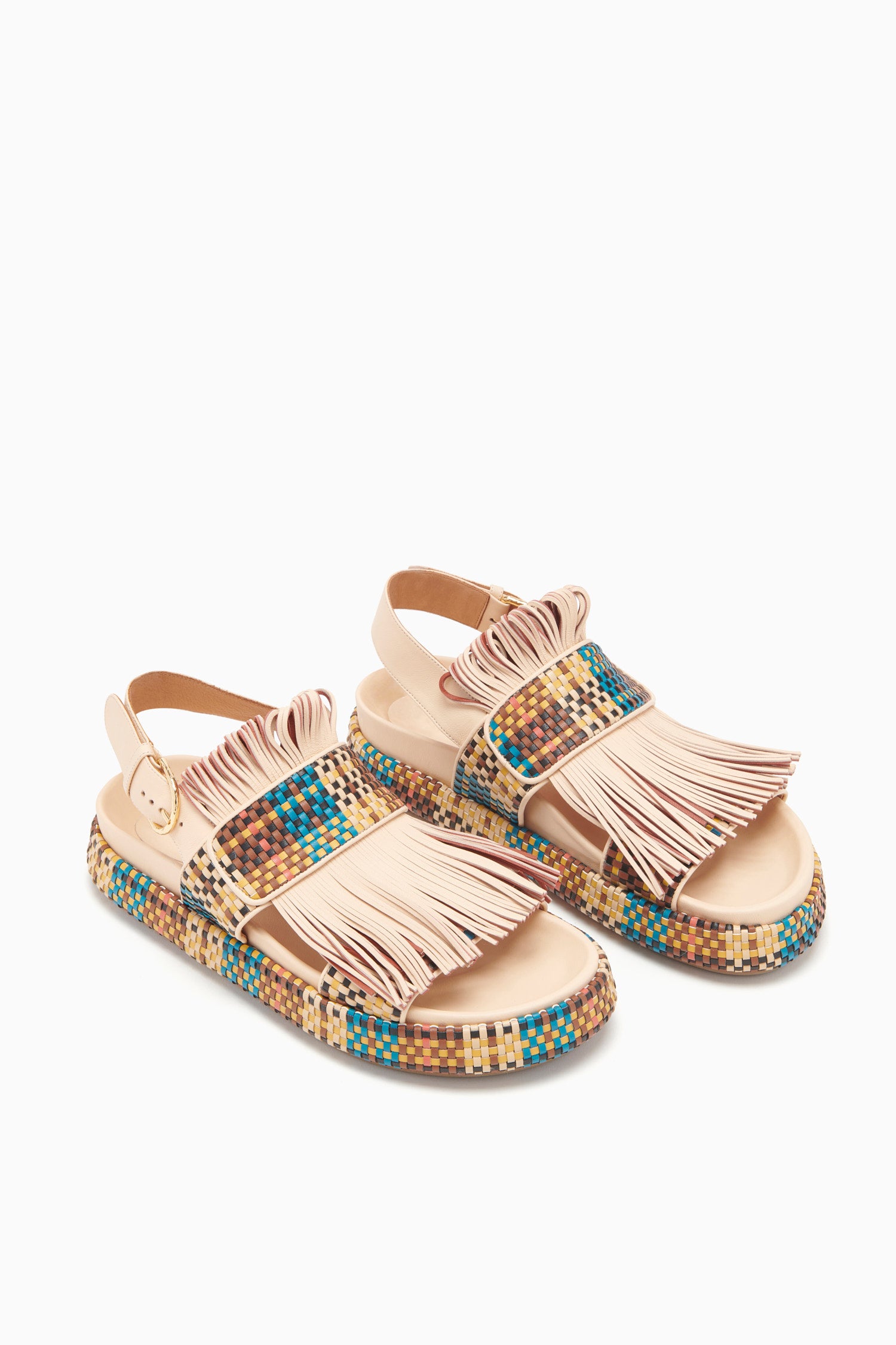 Alba Woven Fringe Sport Sandal - Wheat Woven