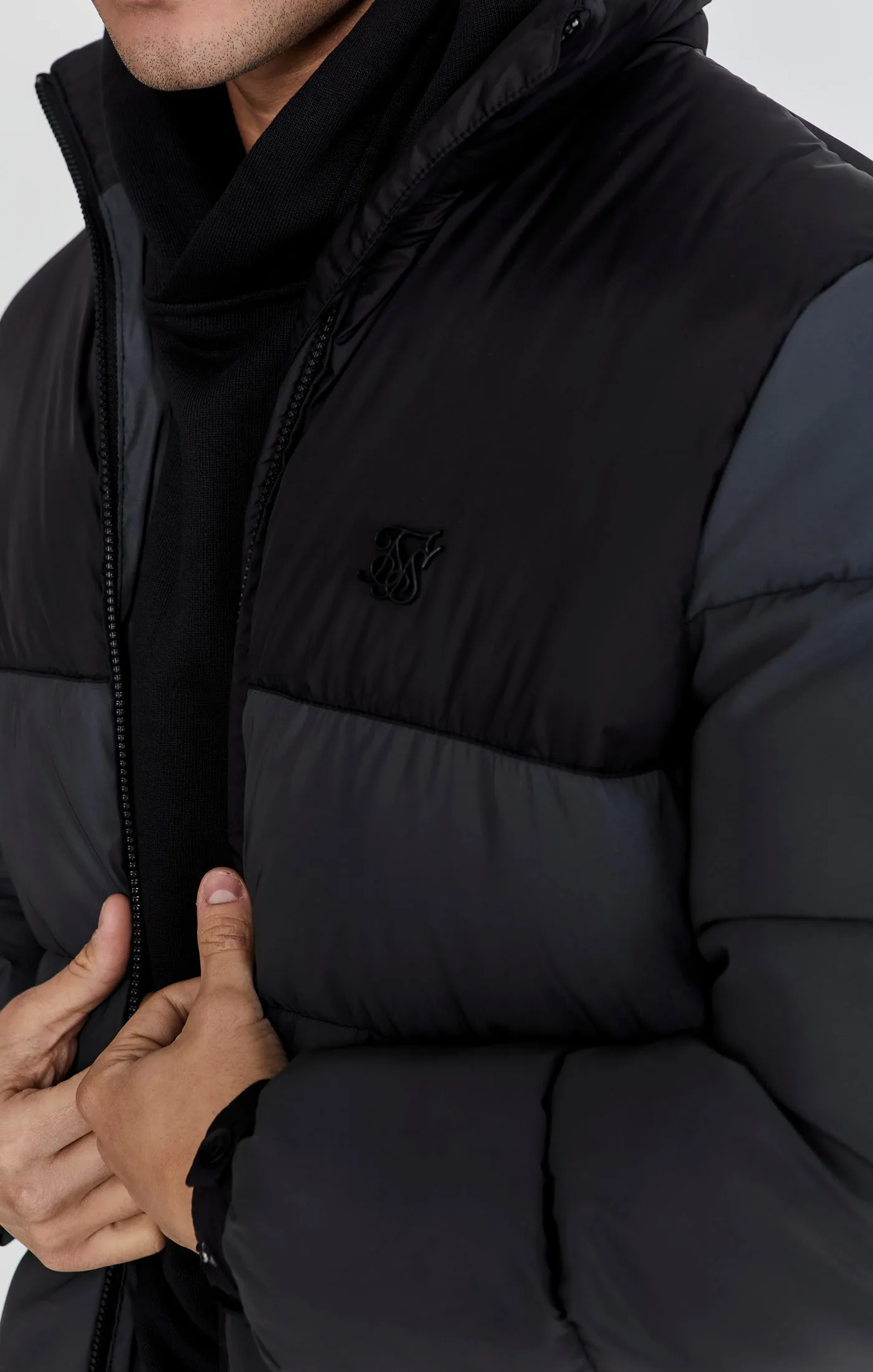 Black Reflective Puffer Jacket