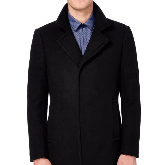 Black Wool Rich Overcoat