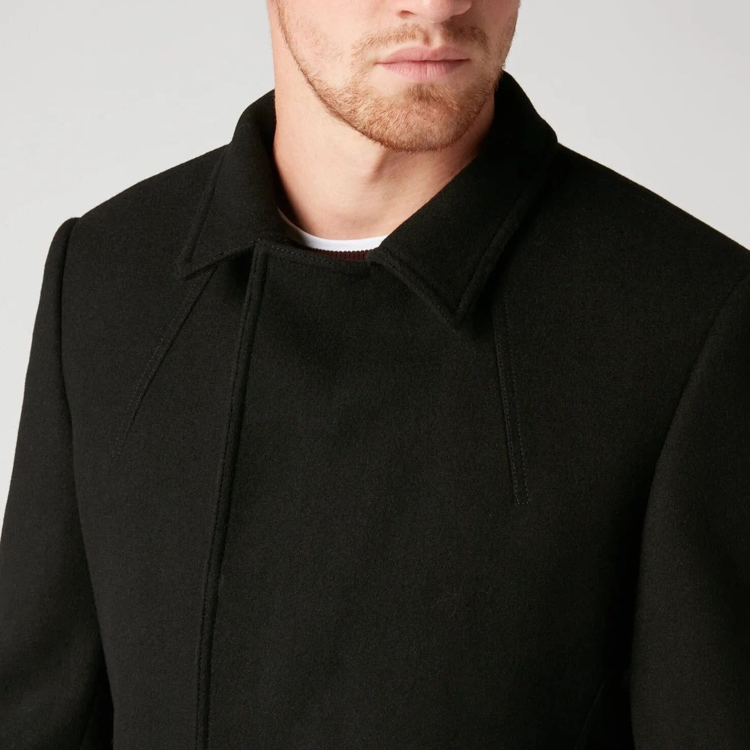 Black Wool Rich Overcoat