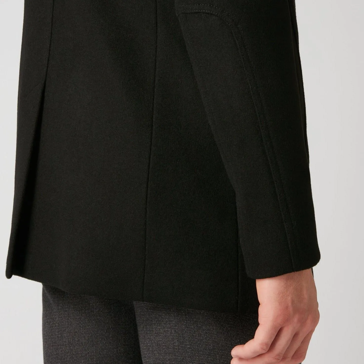 Black Wool Rich Overcoat