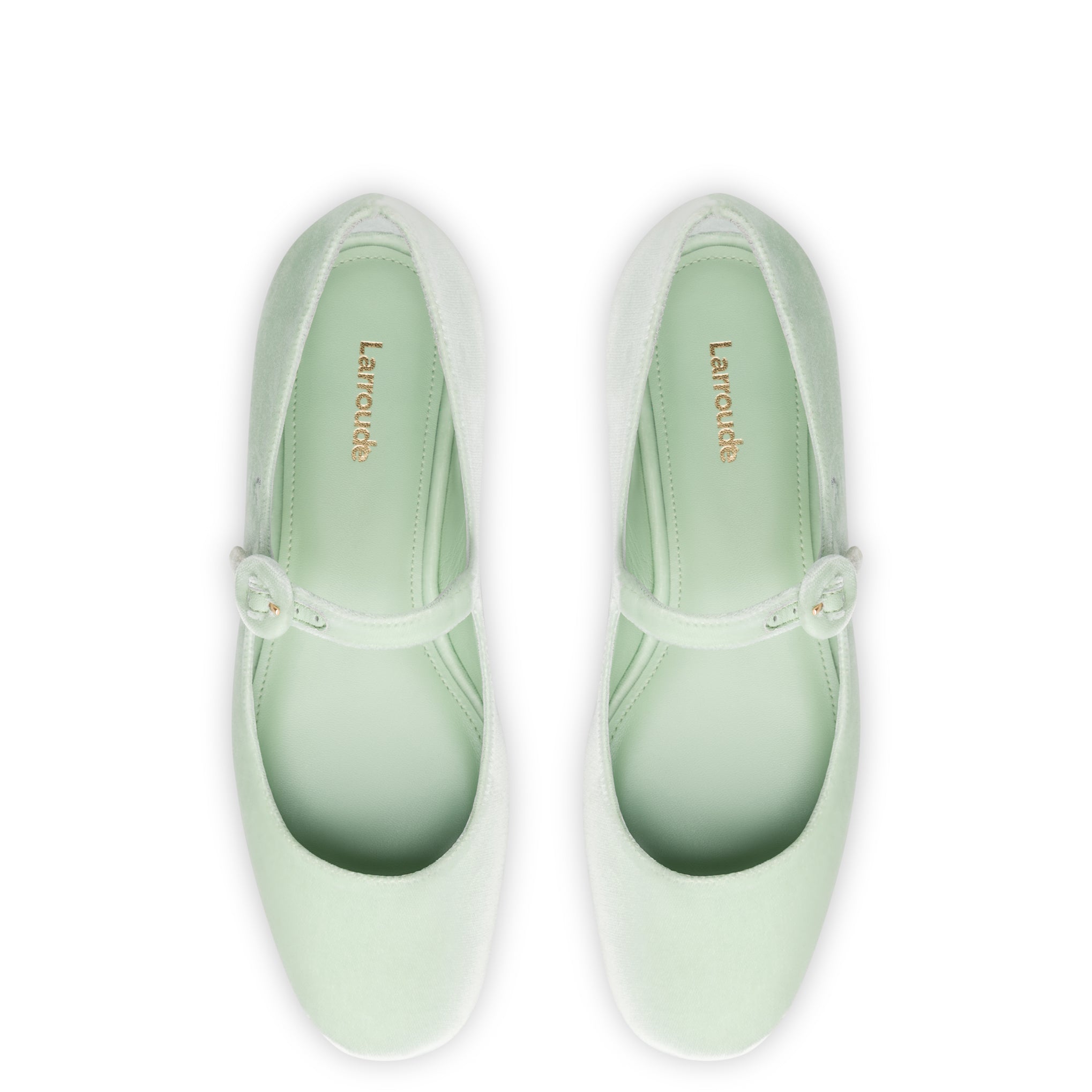 Blair Ballet Flat In Mint Green Velvet