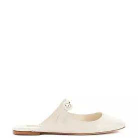 Blair Flat Mule In Ivory Patent Leather