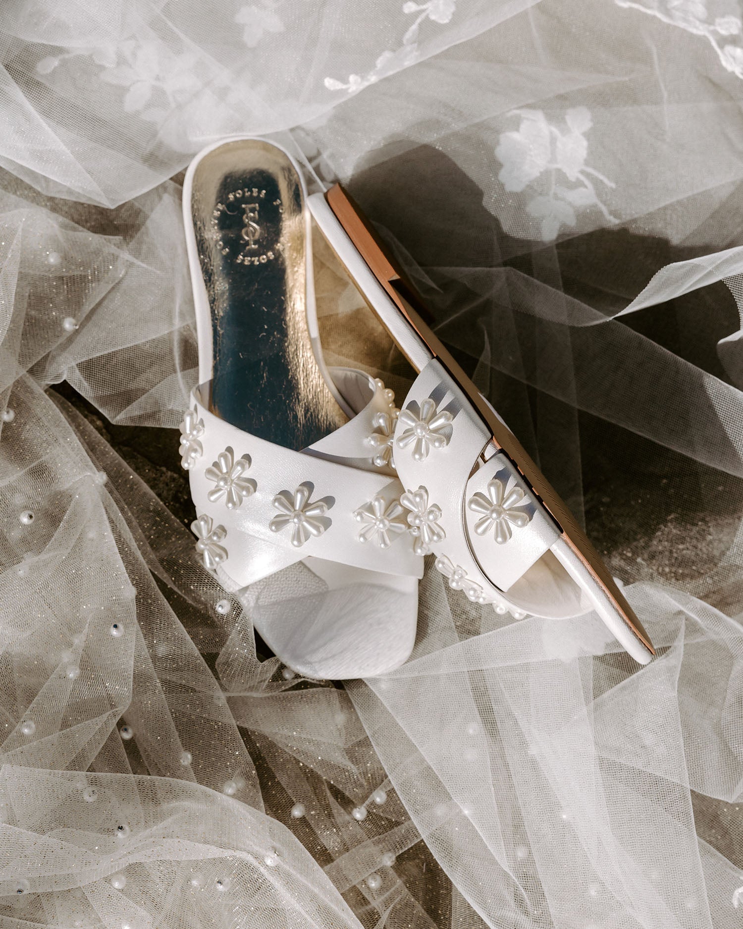 BLOOM FLATS - IVORY PEARL EMBELLISHED FLATS - FINAL SALE