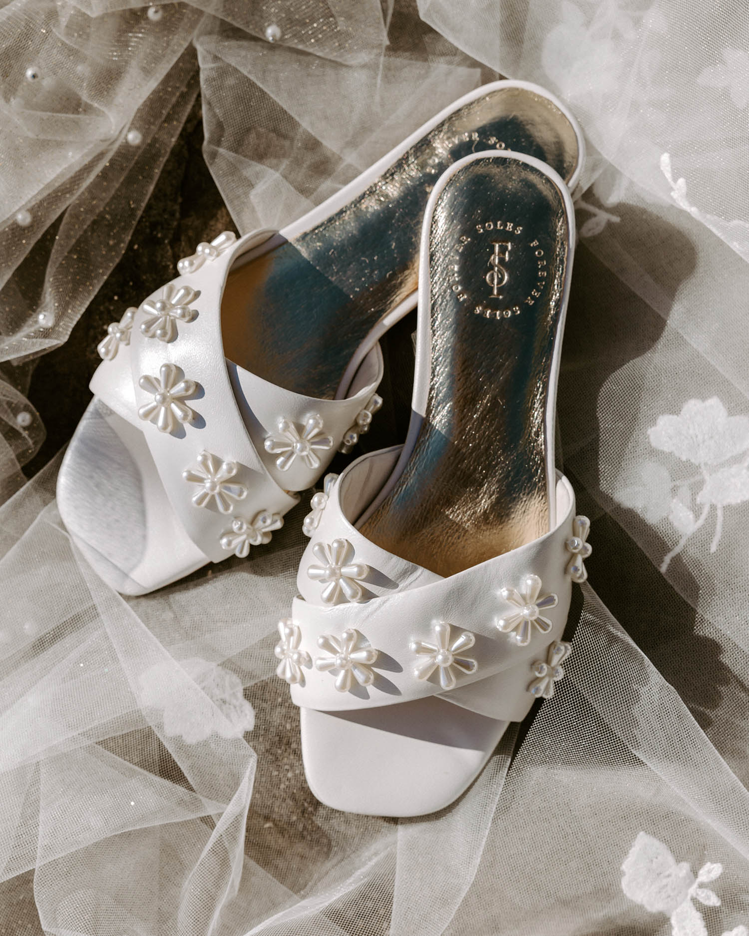 BLOOM FLATS - IVORY PEARL EMBELLISHED FLATS - FINAL SALE