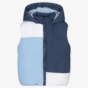 Blue Hooded Puffer Gilet