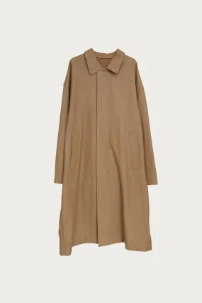 Boxy Overcoat - Taupe/Beige Melange