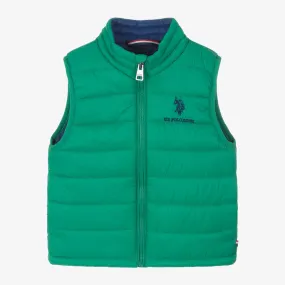 Boys Green Puffer Gilet