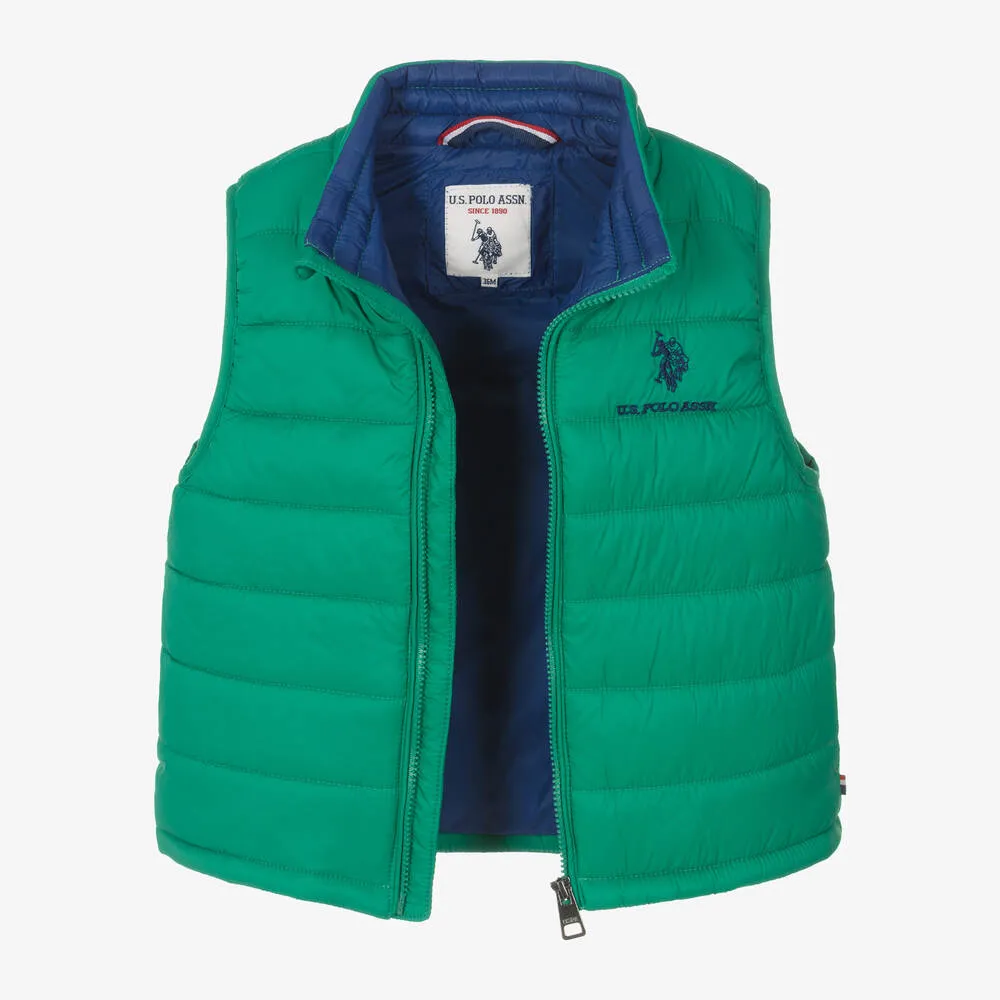 Boys Green Puffer Gilet