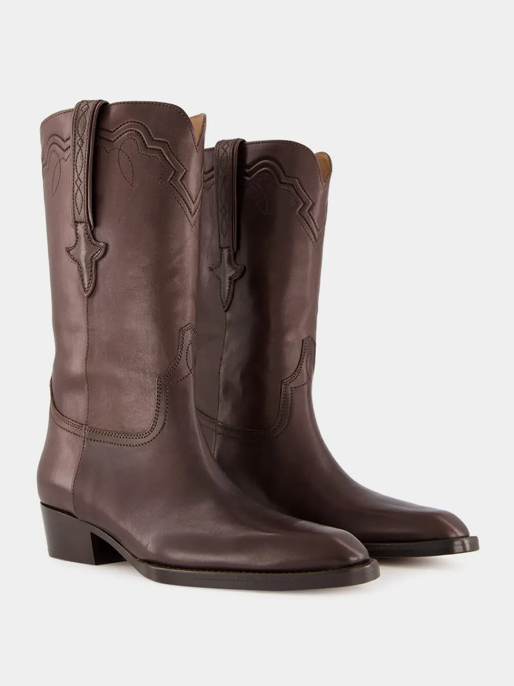 Brown Hilda Leather Boots