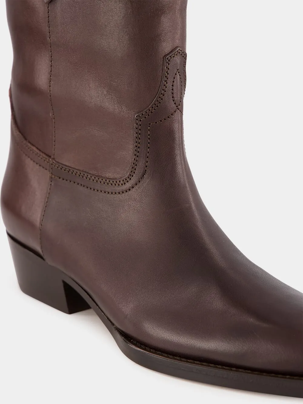 Brown Hilda Leather Boots