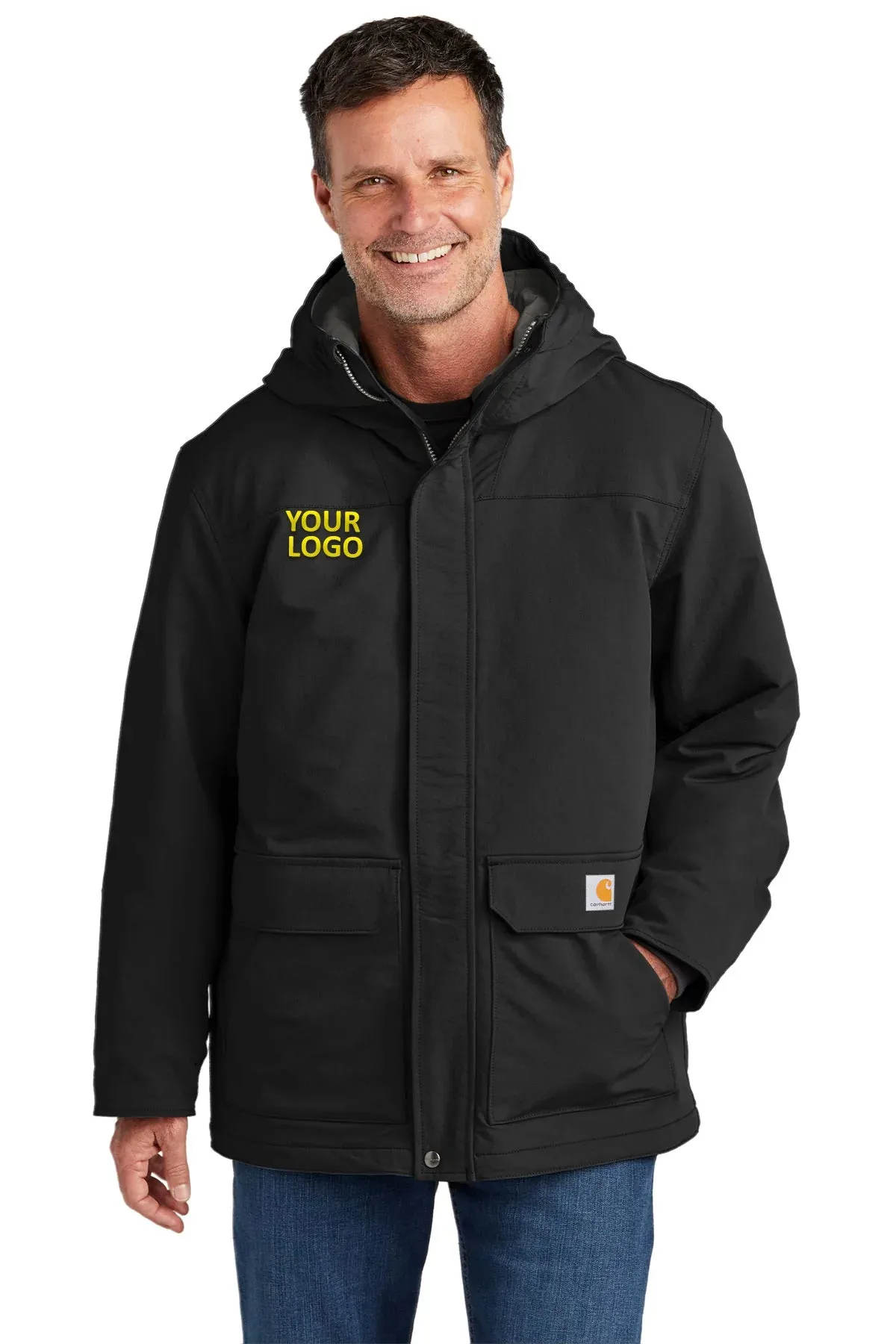 Carhartt Super Dux Hooded Customized Coats, Black