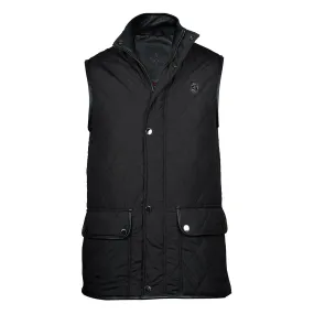 Diamond Stitched Black Puffer Vest