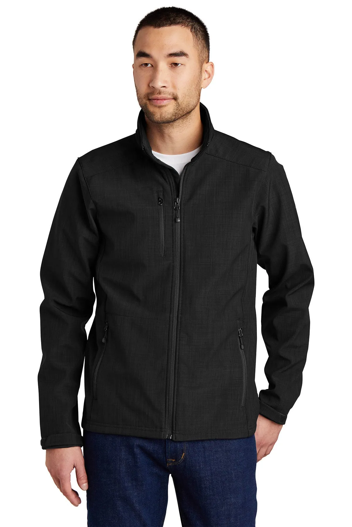 Eddie Bauer Shaded Crosshatch Custom Soft Shell Jackets, Black