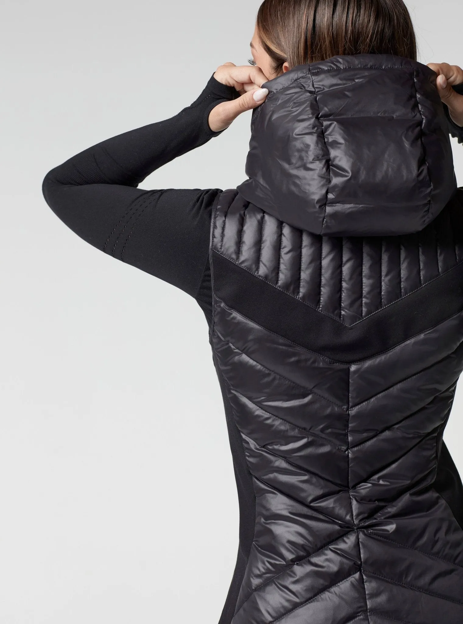 Elongated Puffer Vest - Black