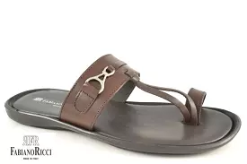 FABIANO RICCI - Round Towline Sandals - Brown