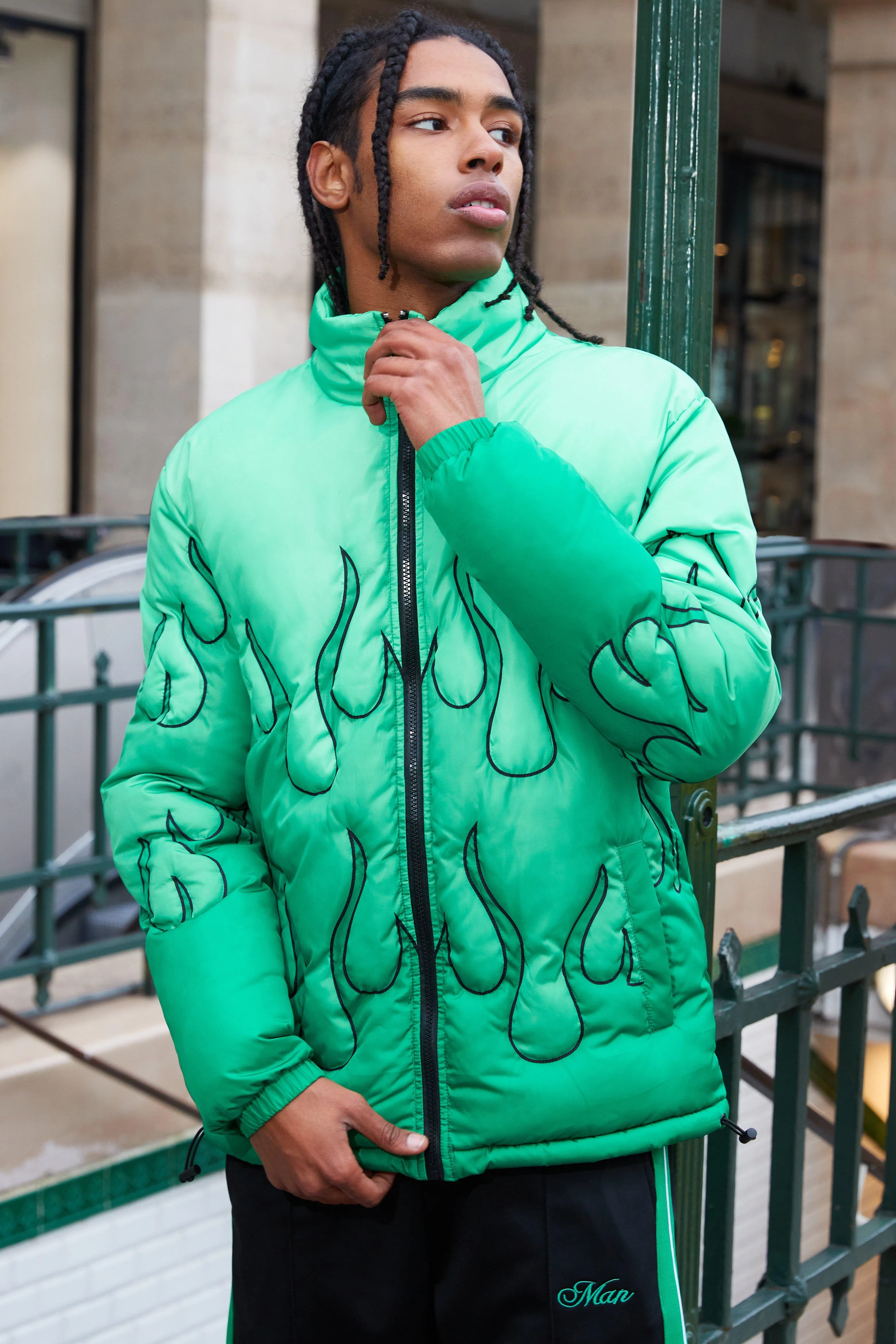 Flame Quilted Puffer