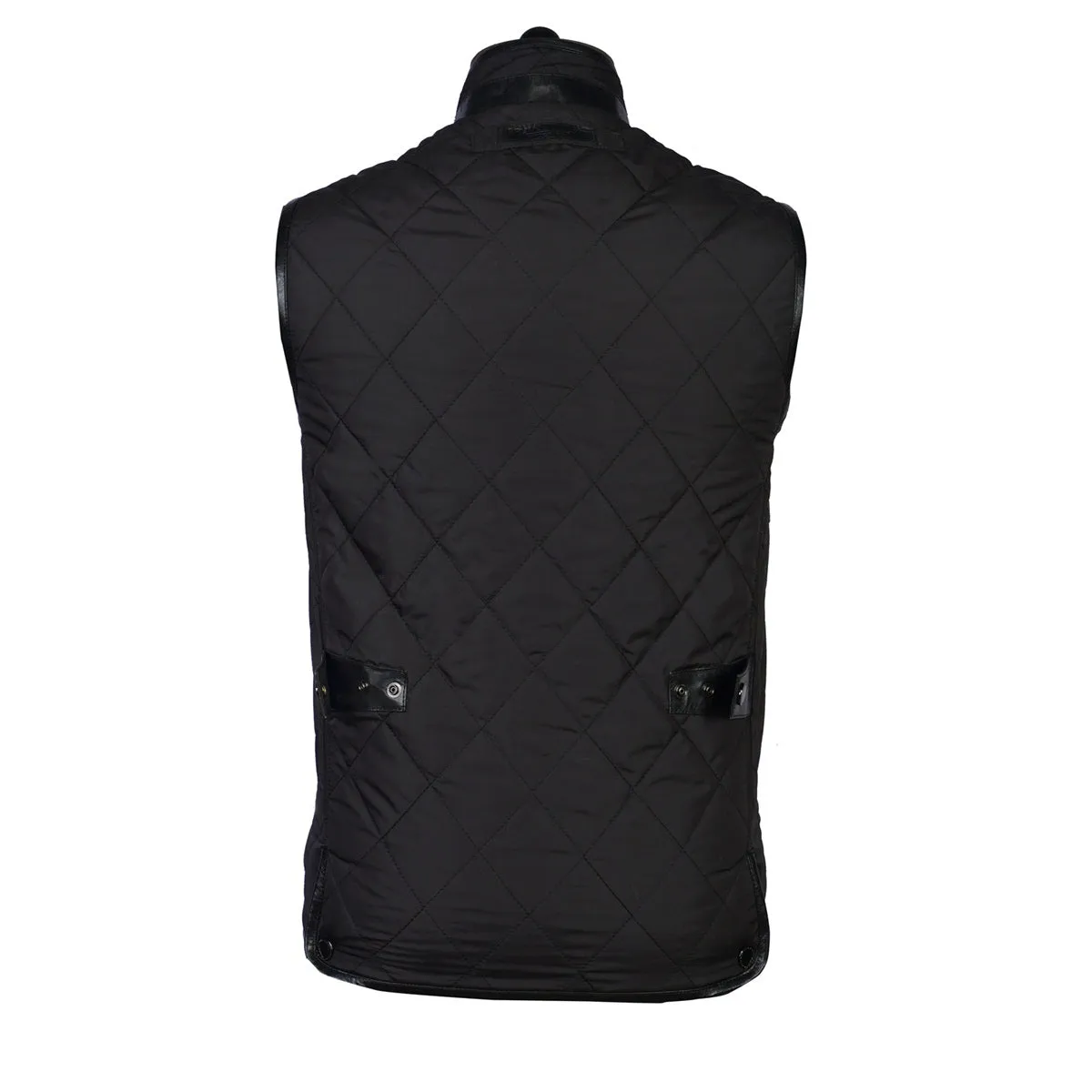 Flap Pockets Men's Black Puffer Vest