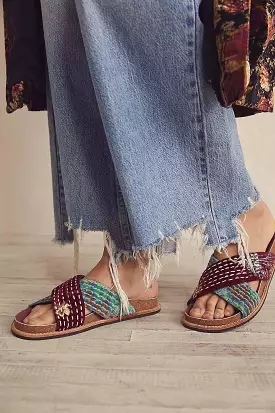 Free People Wildflowers Crossband Sandals in Patched Velvet - OB1390815