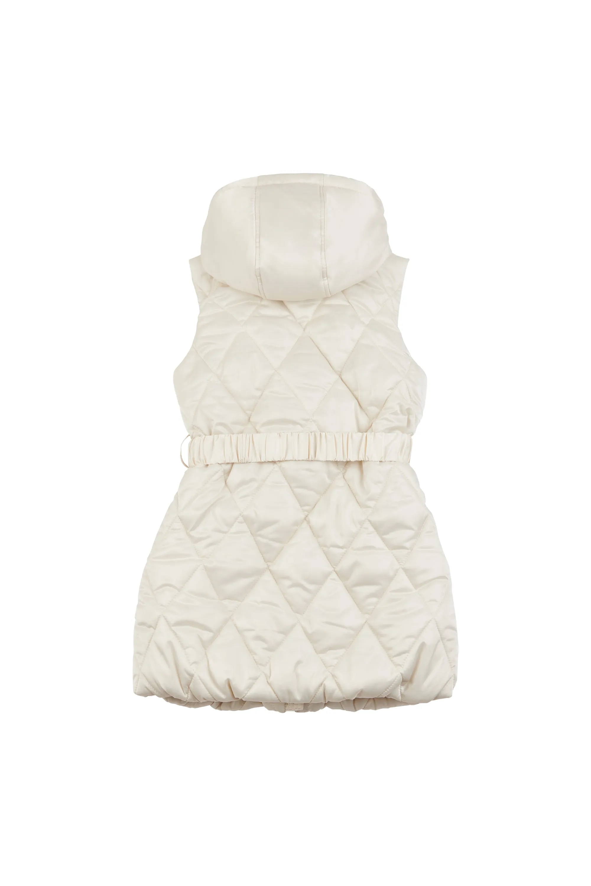 Girls Longline Puffer Gilet in Turtle Dove