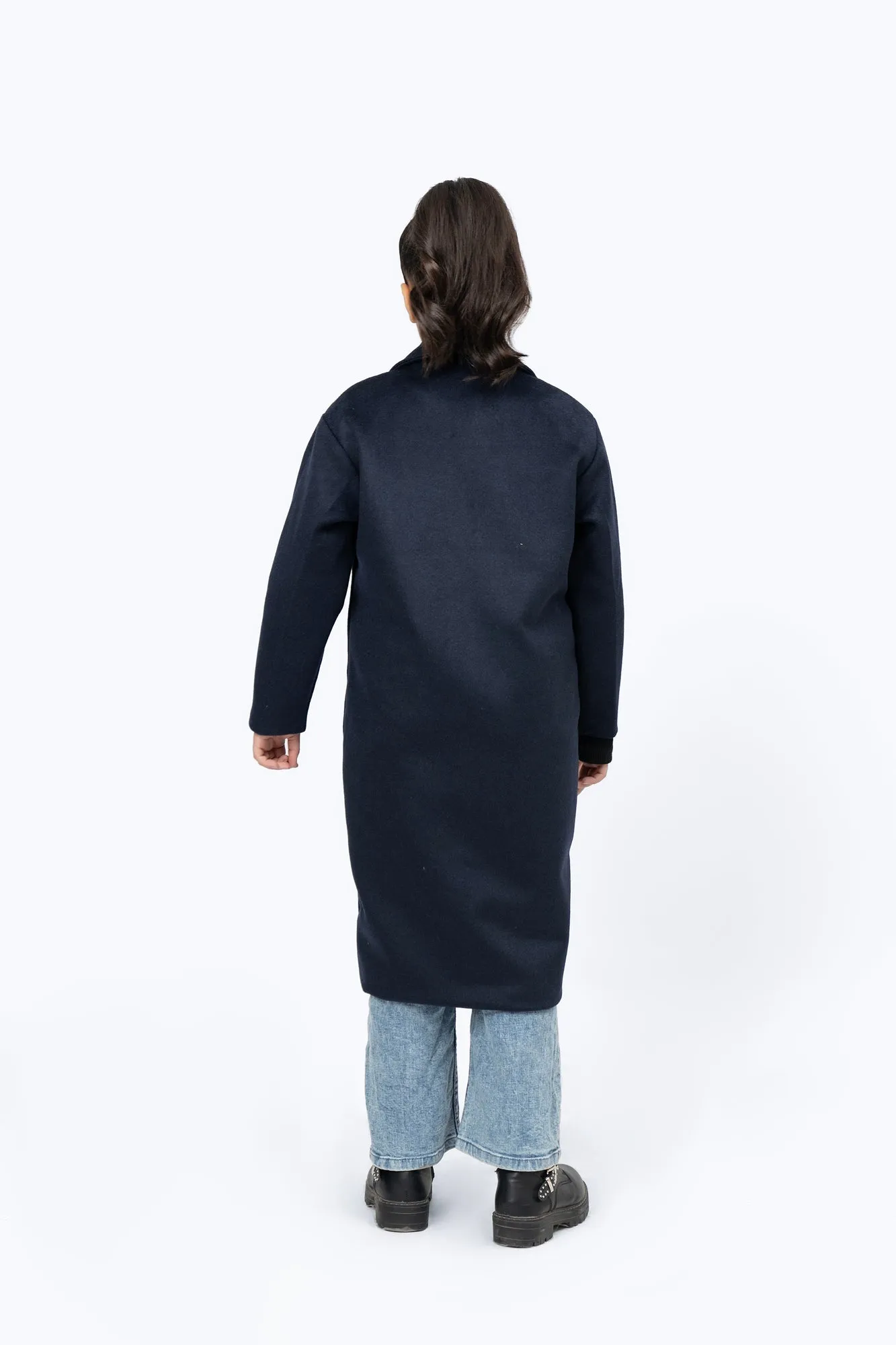 Girls Overcoat - Navy Blue