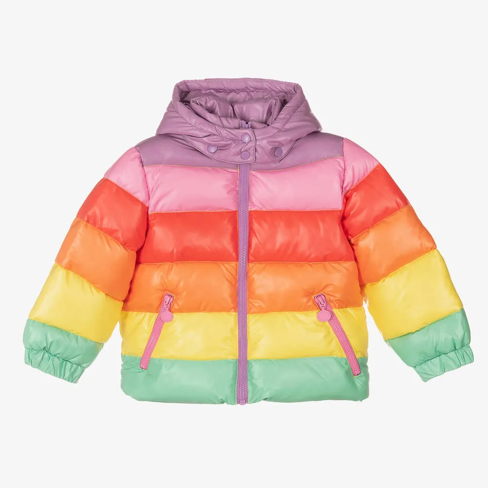 Girls Rainbow Puffer Jacket