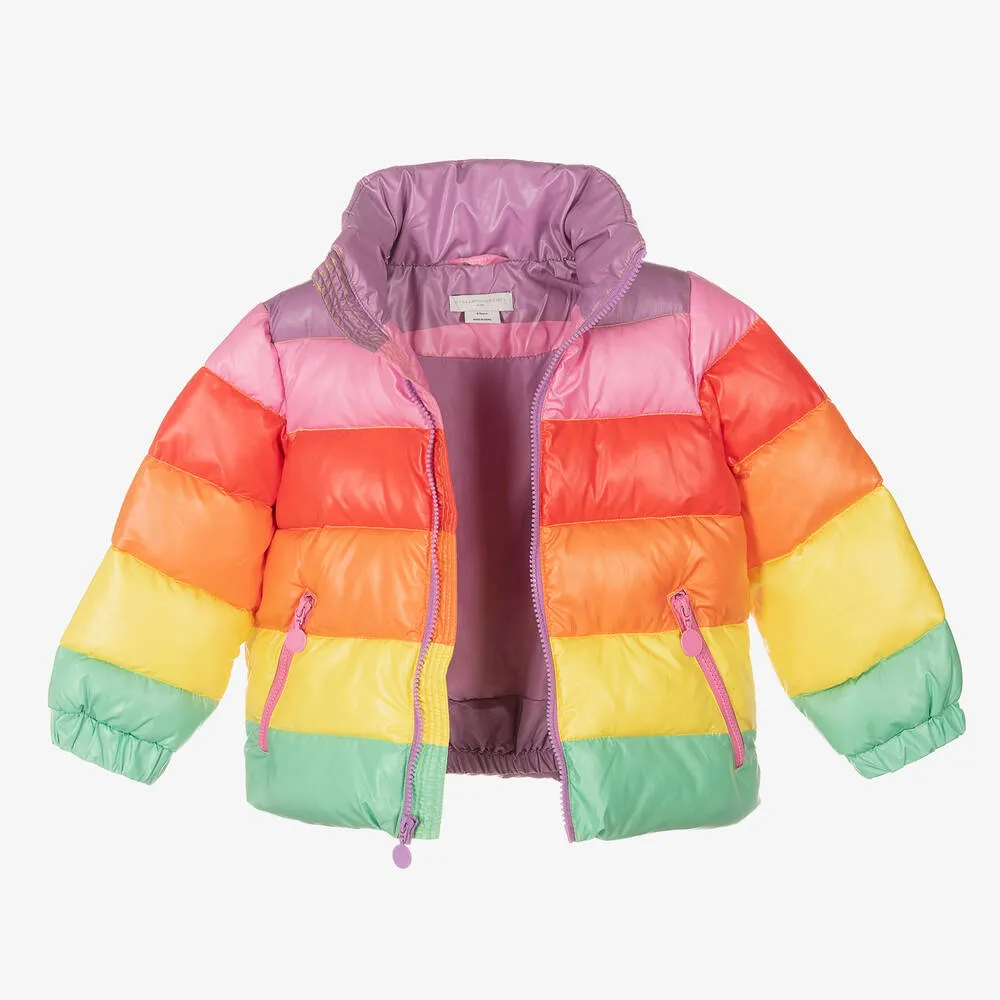 Girls Rainbow Puffer Jacket