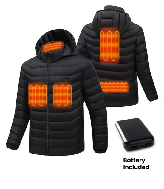 Heated Jackets For Men with 10000mAh Battery Pack Included - Windproof Water Resistant