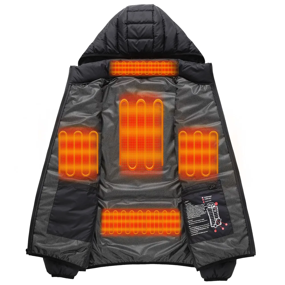 Heated Jackets For Men with 10000mAh Battery Pack Included - Windproof Water Resistant