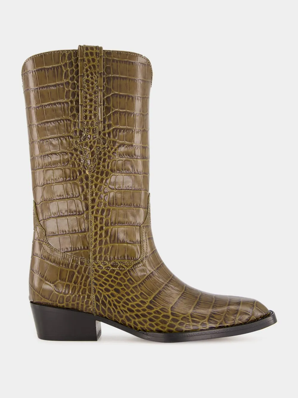 Hilda Croco Leather Boots