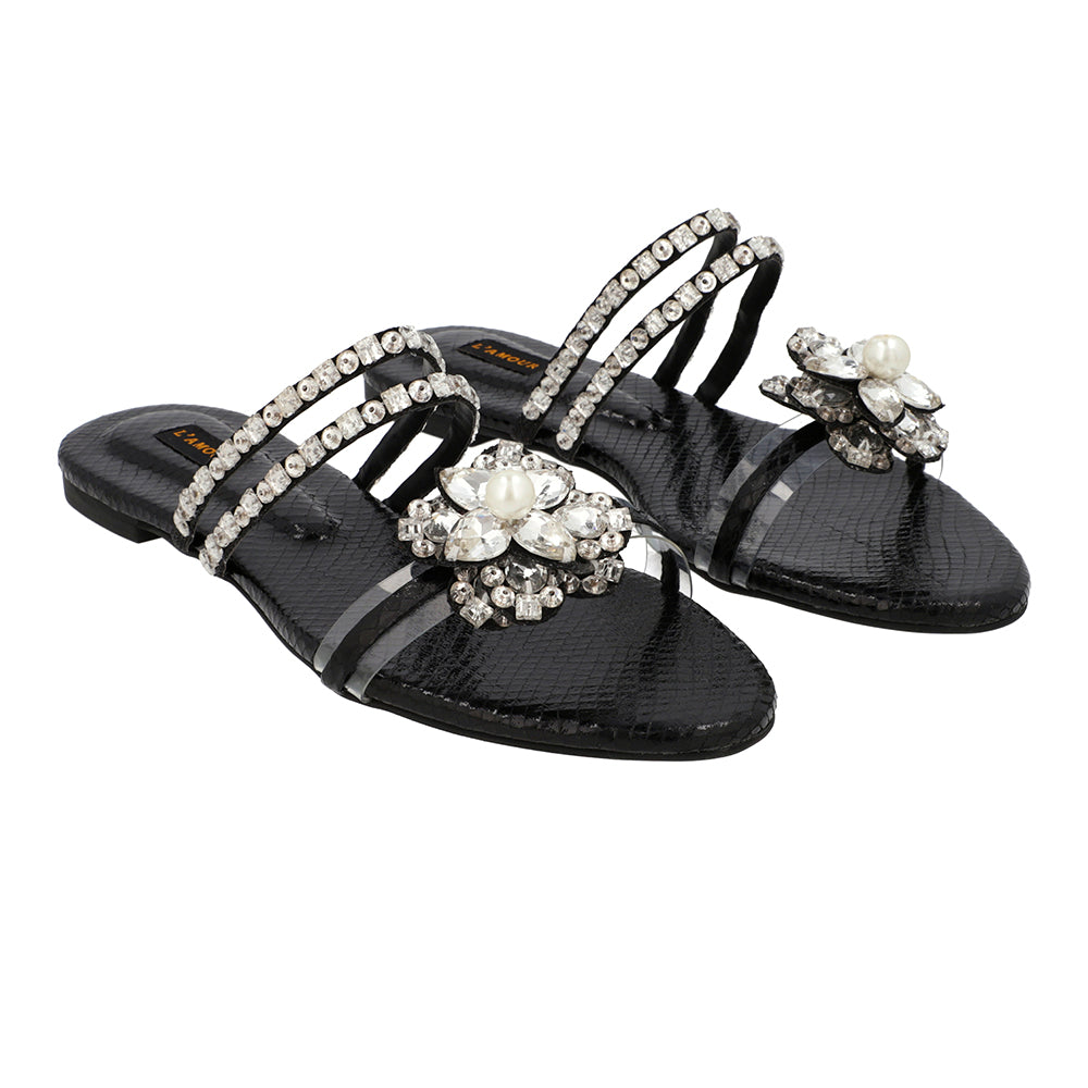 Irina Flats Black Snake