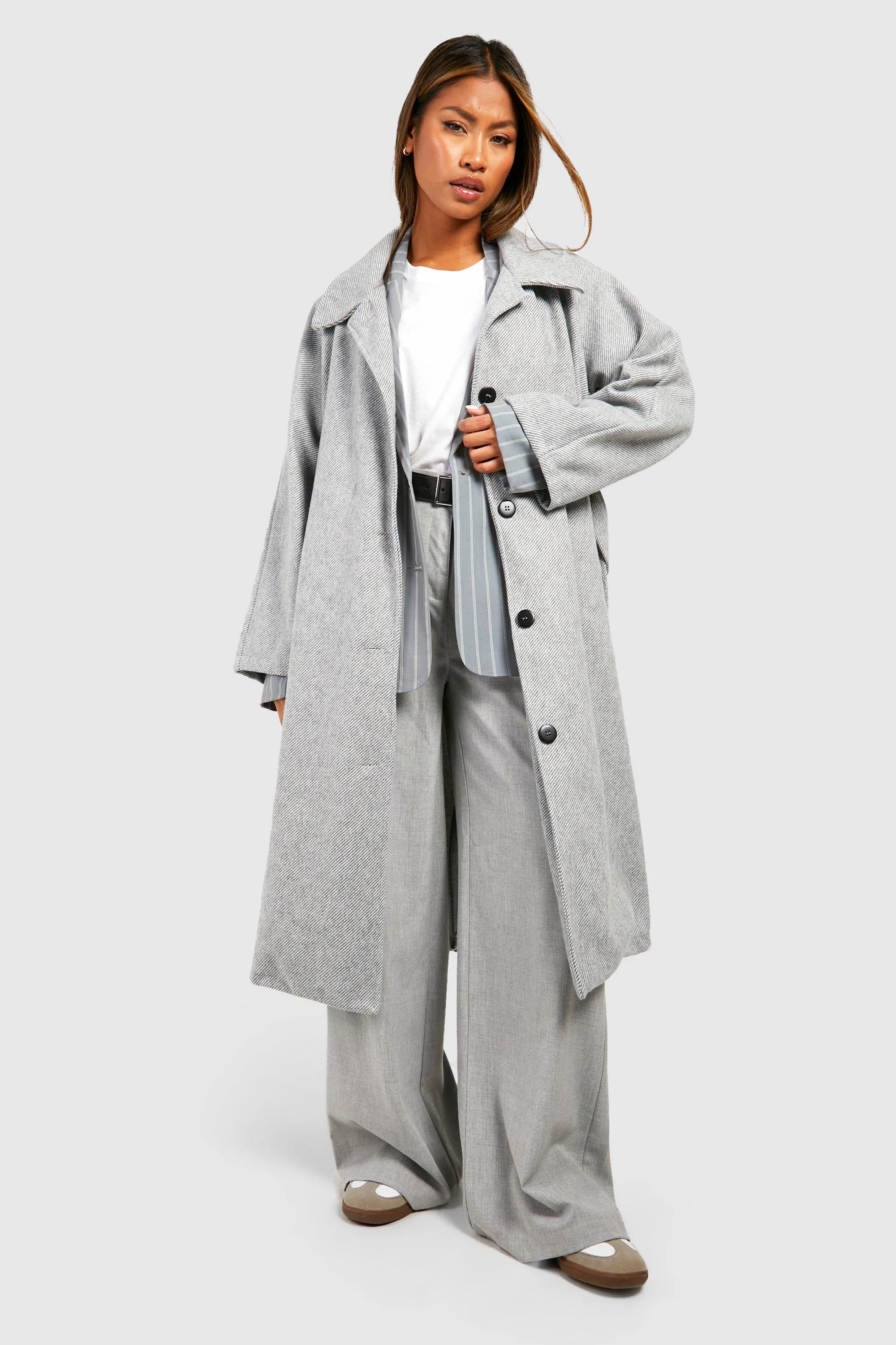 Jackets & Coats | Collared Button Through Coat | boohoo