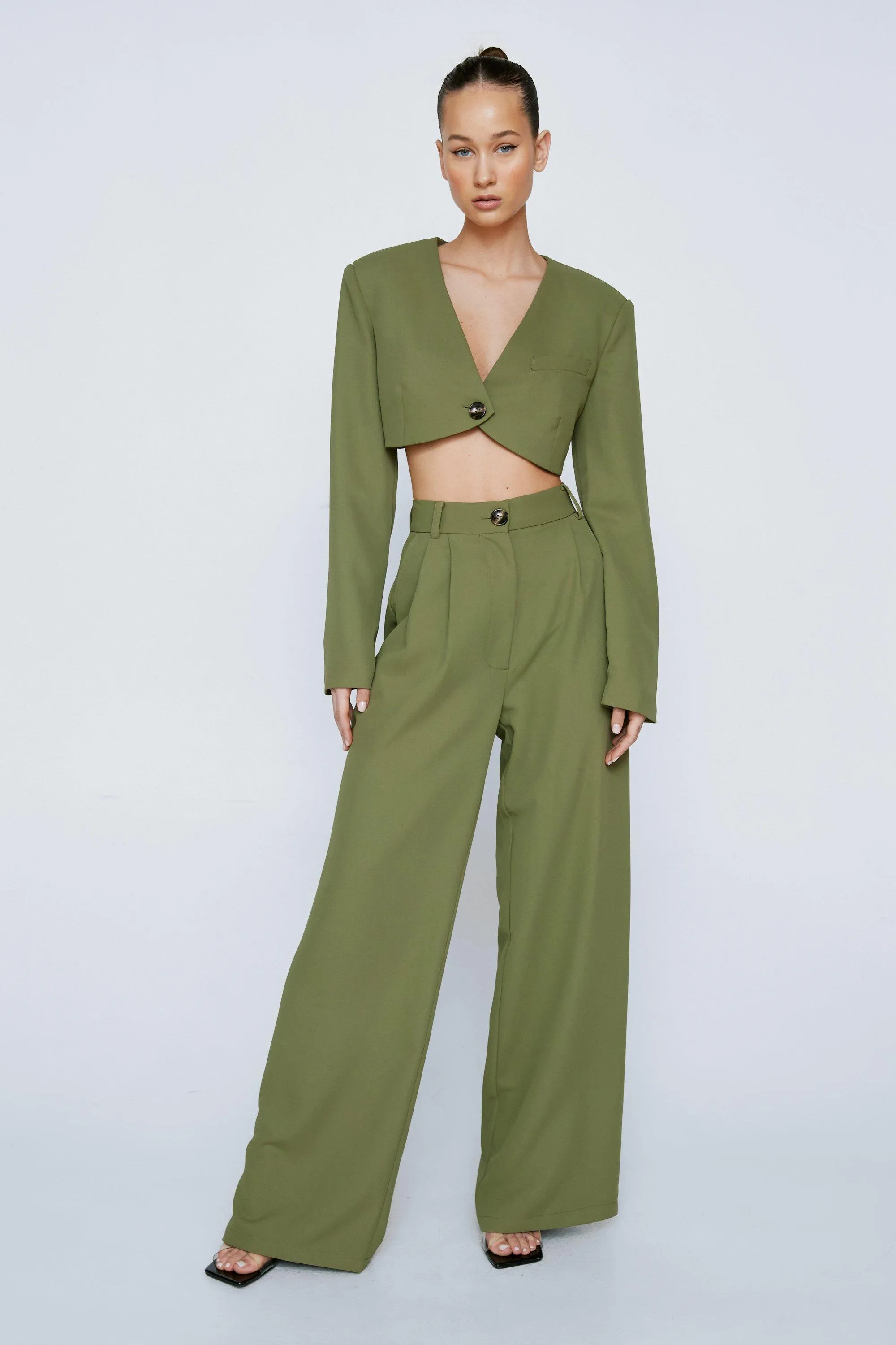 Jackets & Coats | Curved Hem Cropped Blazer | NastyGal