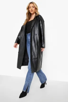 Jackets & Coats | Faux Leather Trench Coat | boohoo