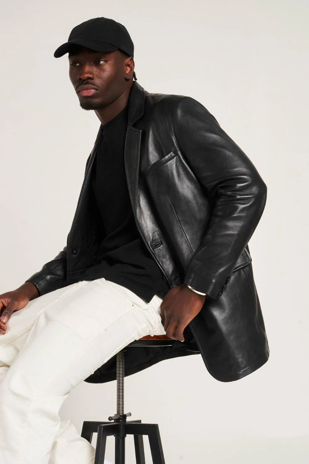 Jackets & Coats | Oversized Leather Blazer | Barneys Originals