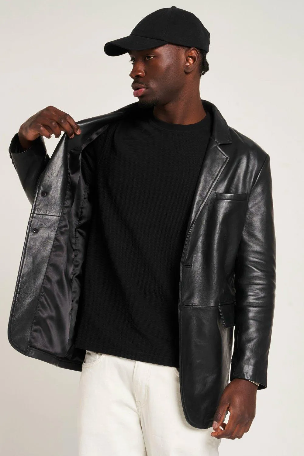 Jackets & Coats | Oversized Leather Blazer | Barneys Originals