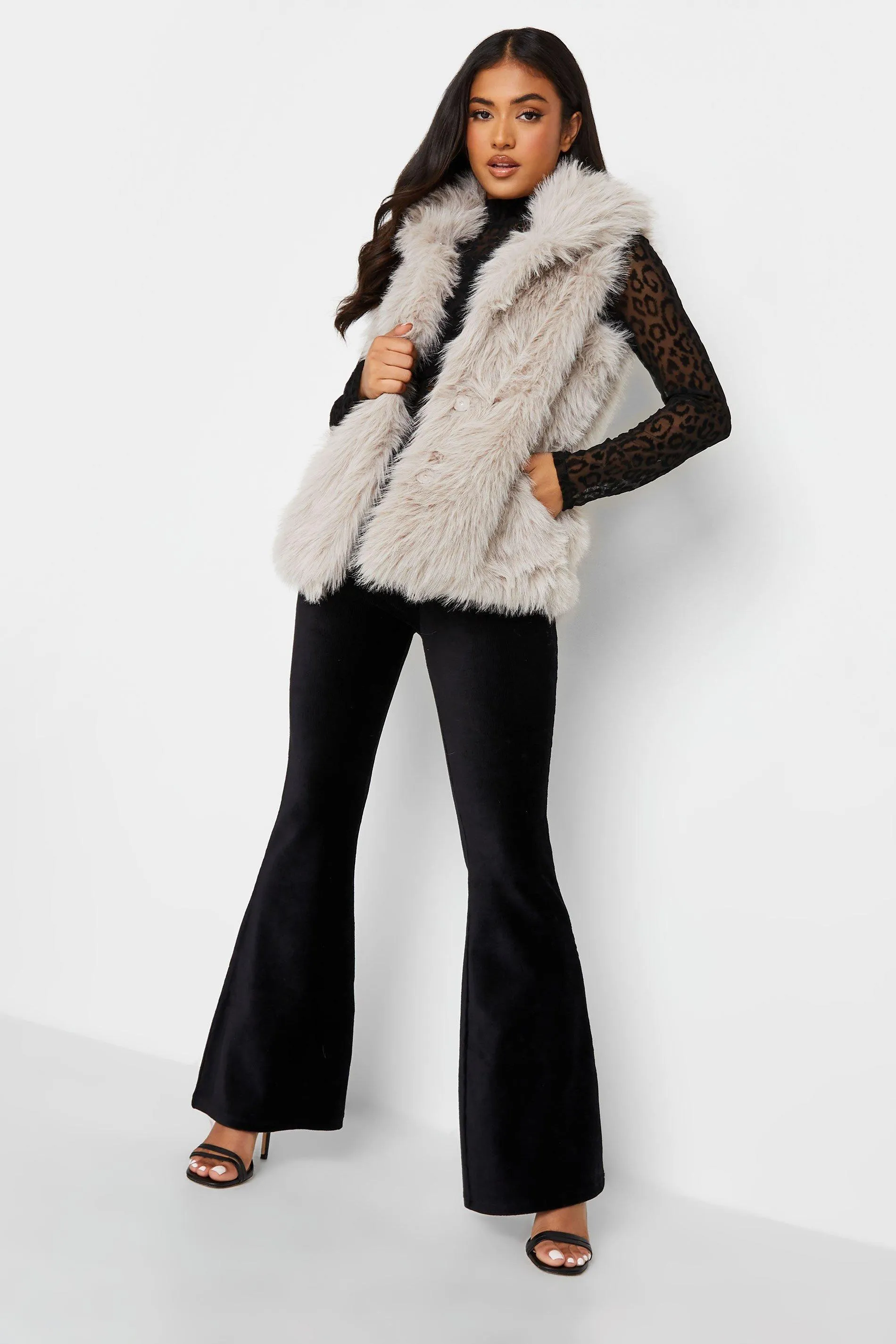 Jackets & Coats | Petite Faux Fur Gilet | PixieGirl