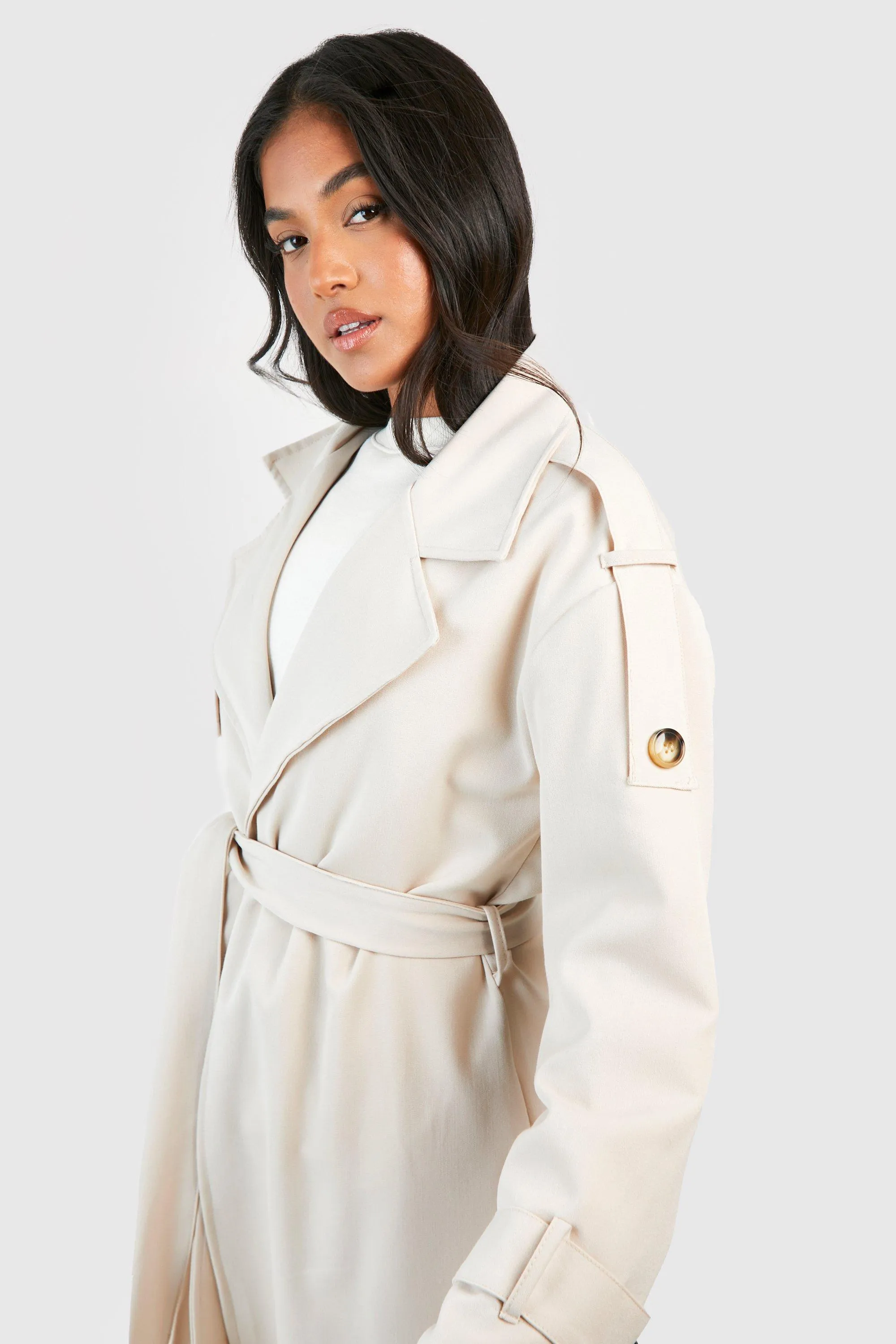 Jackets & Coats | Petite Oversized Maxi Trench Coat | boohoo