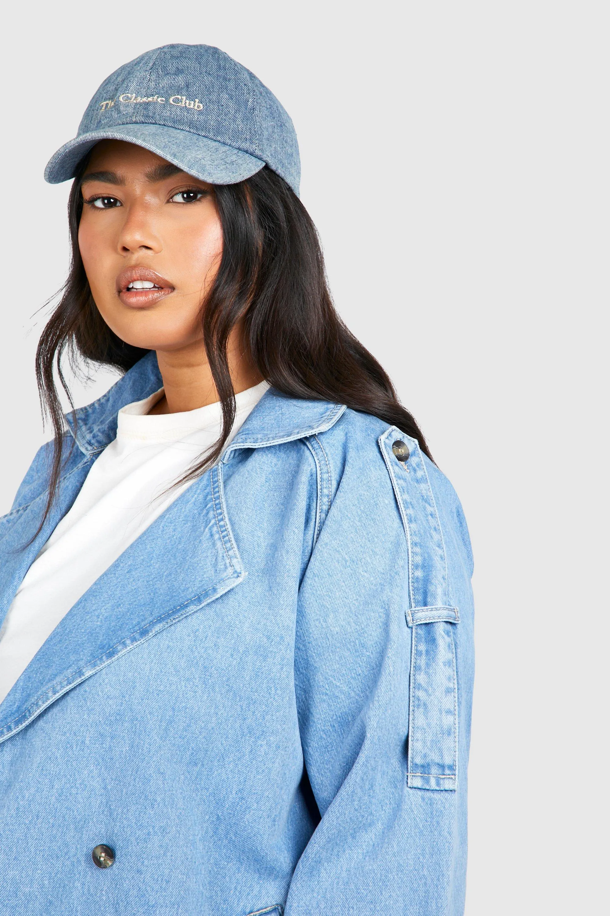 Jackets & Coats | Plus Denim Oversized Biker Jacket | boohoo