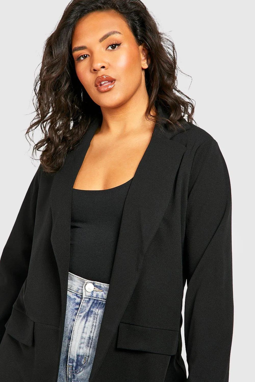 Jackets & Coats | Plus Pocket Detail Boyfriend Blazer | boohoo