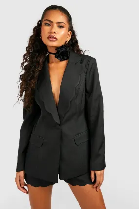 Jackets & Coats | Scalloped Lapel Tailored Blazer | boohoo