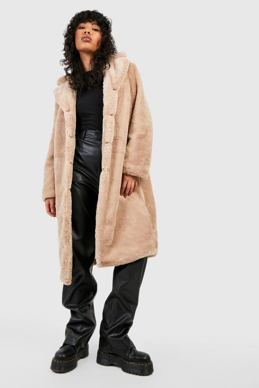 Jackets & Coats | Textured Faux Fur Coat | boohoo