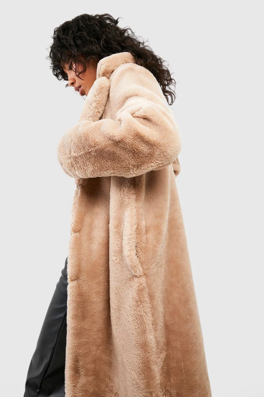 Jackets & Coats | Textured Faux Fur Coat | boohoo