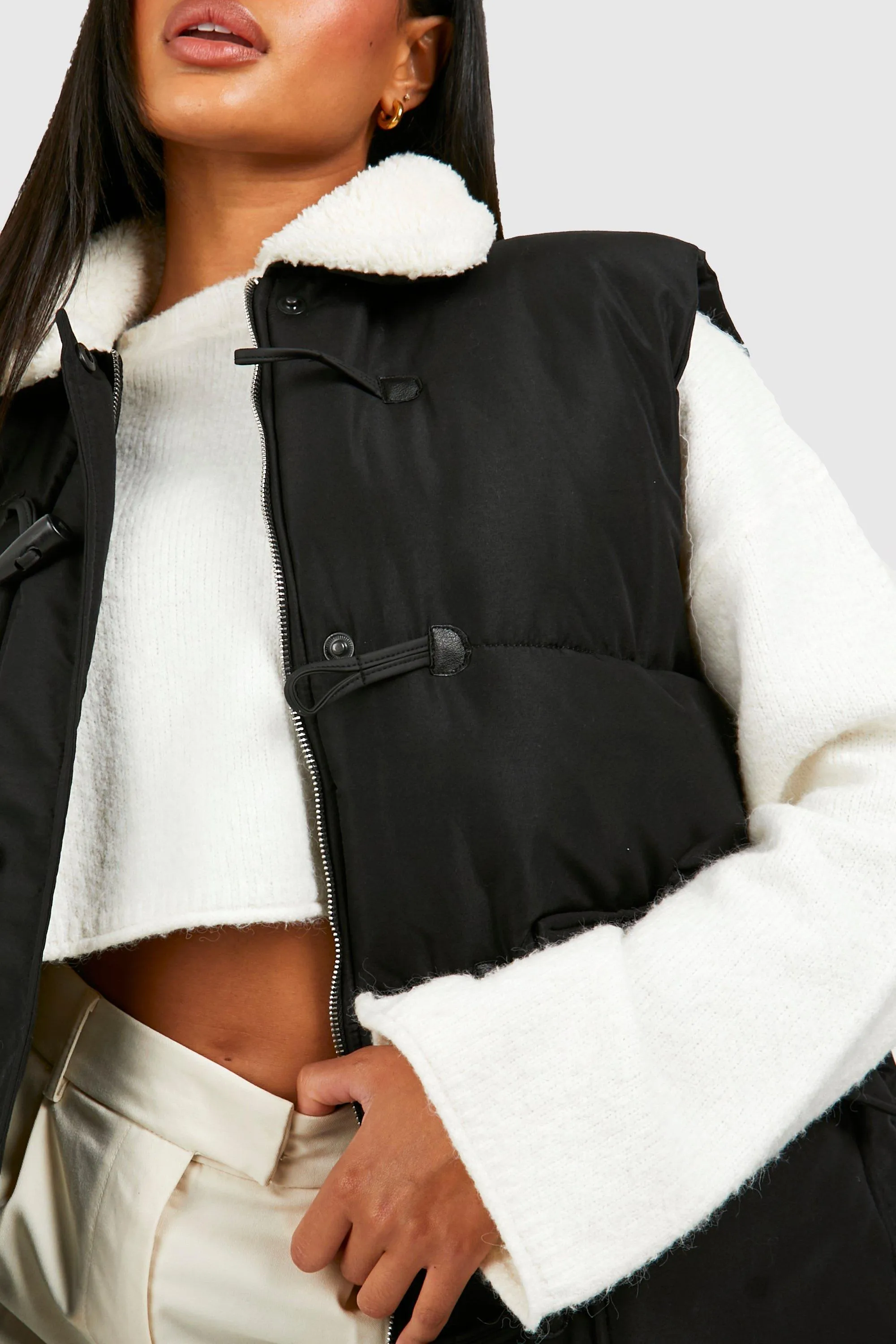 Jackets & Coats | Toggle Detail Gilet | boohoo