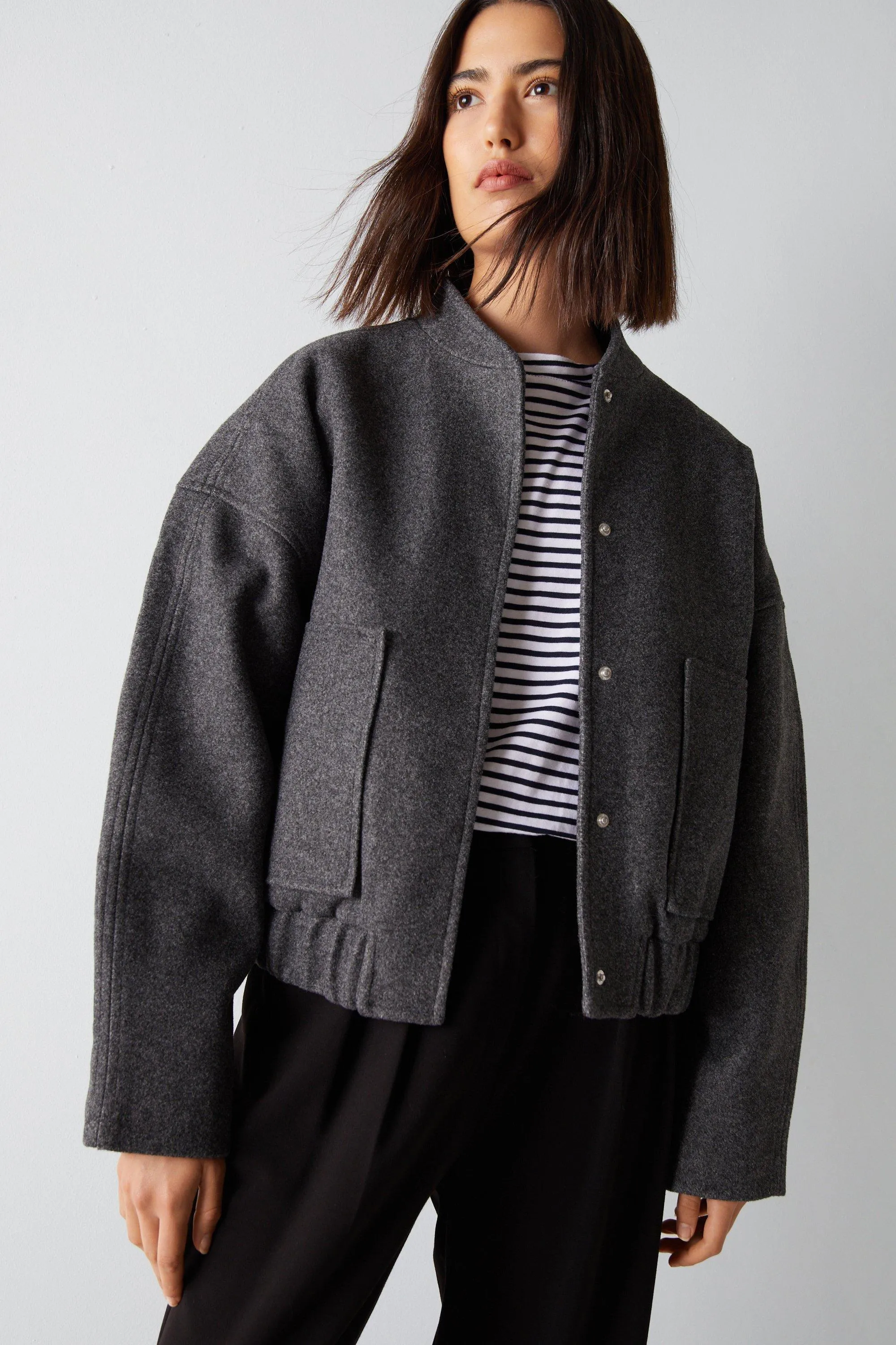 Jackets & Coats | Wool Blend Bomber Jacket | Warehouse