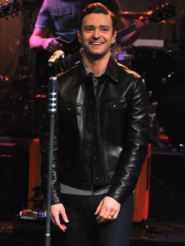 Justin Timberlake Black Leather Jacket - New American Jackets