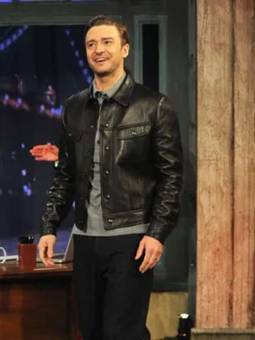 Justin Timberlake Black Leather Jacket - New American Jackets