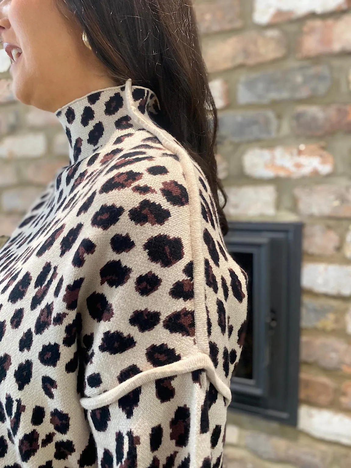 Leopard Reverse Seam Jumper Aimee