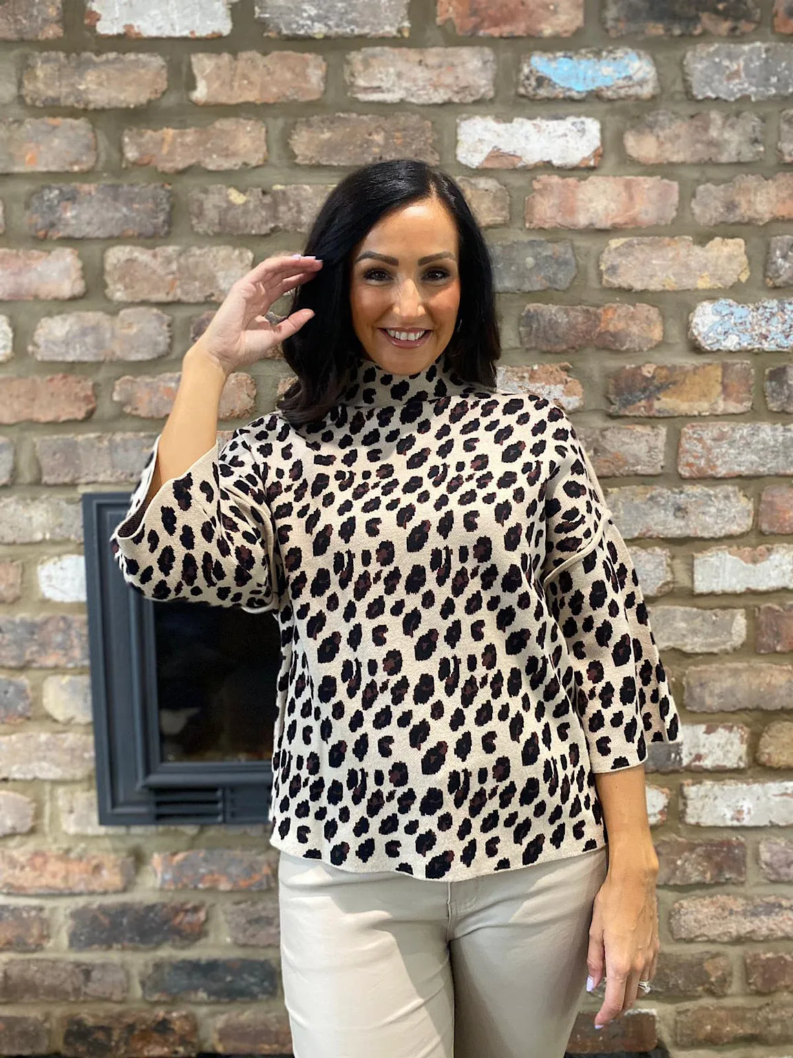 Leopard Reverse Seam Jumper Aimee